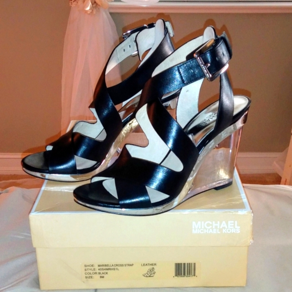 Michael Kors Marinella Cross Strap Leather Sandal